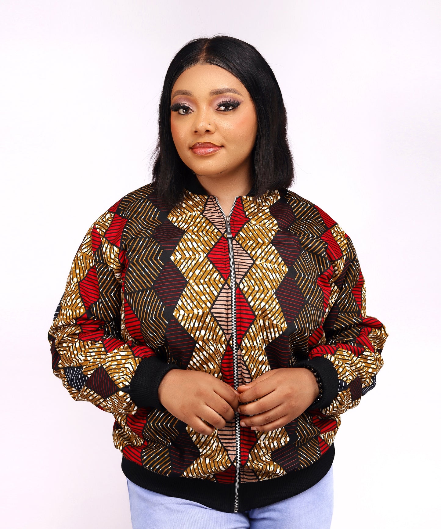 Imade African Print Bomber Jacket (No Pockets)