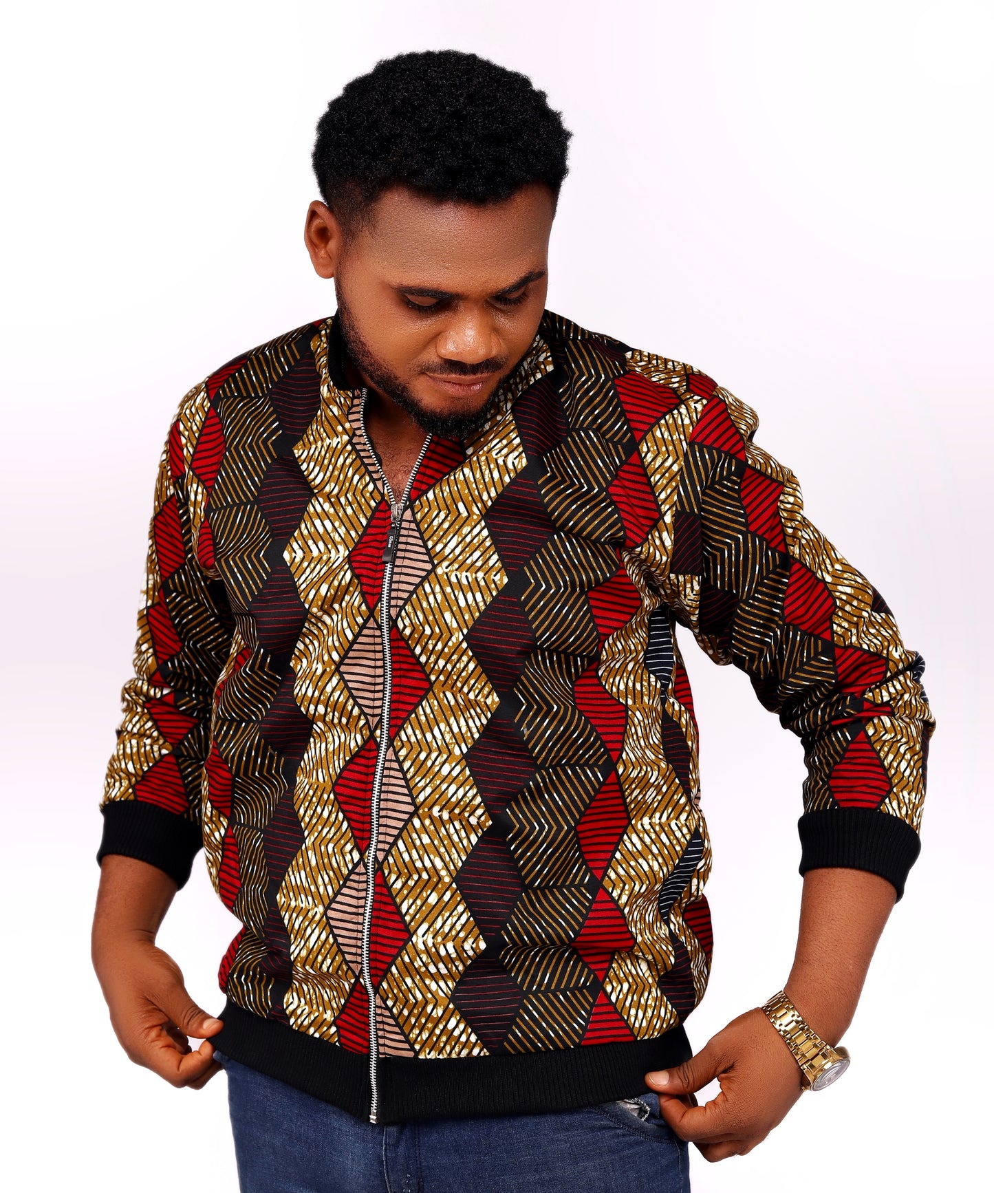 Imade African Print Bomber Jacket (No Pockets)