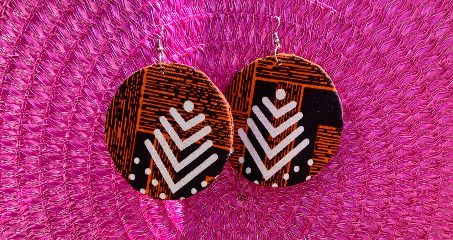 Flat Drop Ankara Earrings