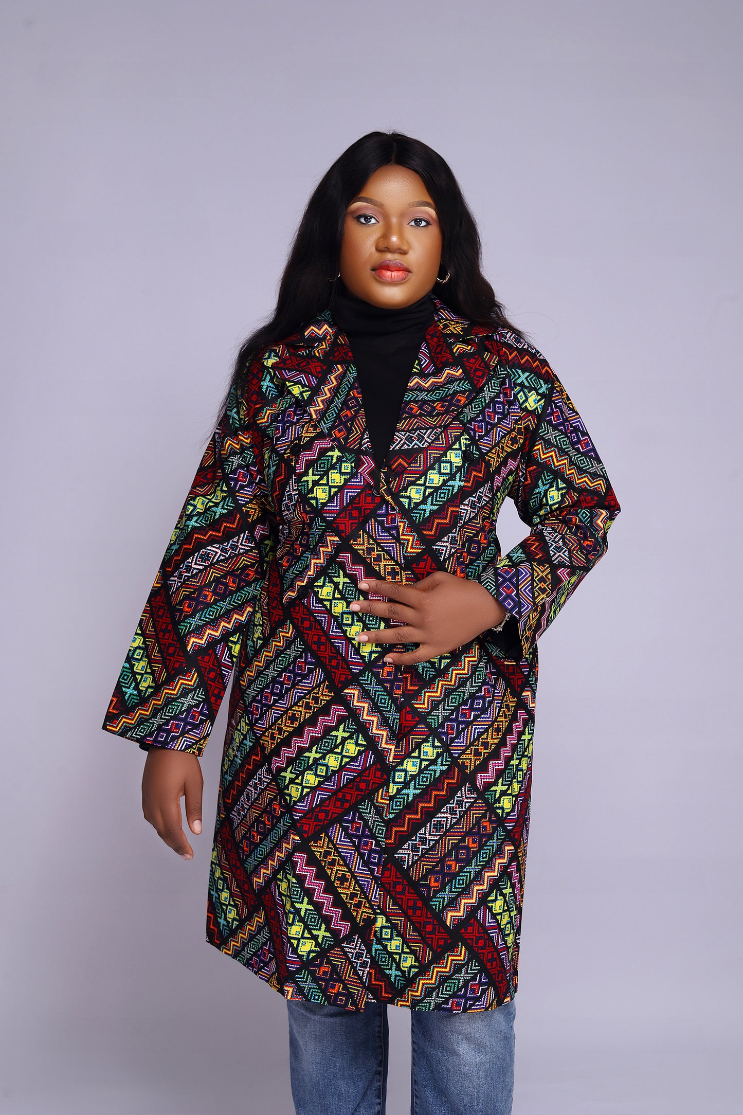 Behati African Print Trench Jacket