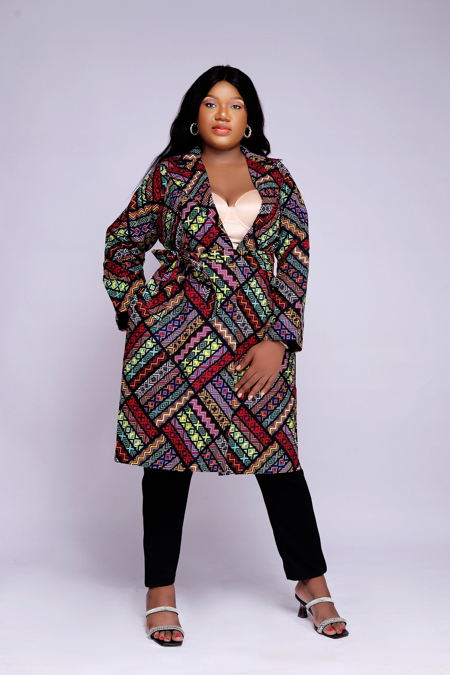 Behati African Print Trench Jacket