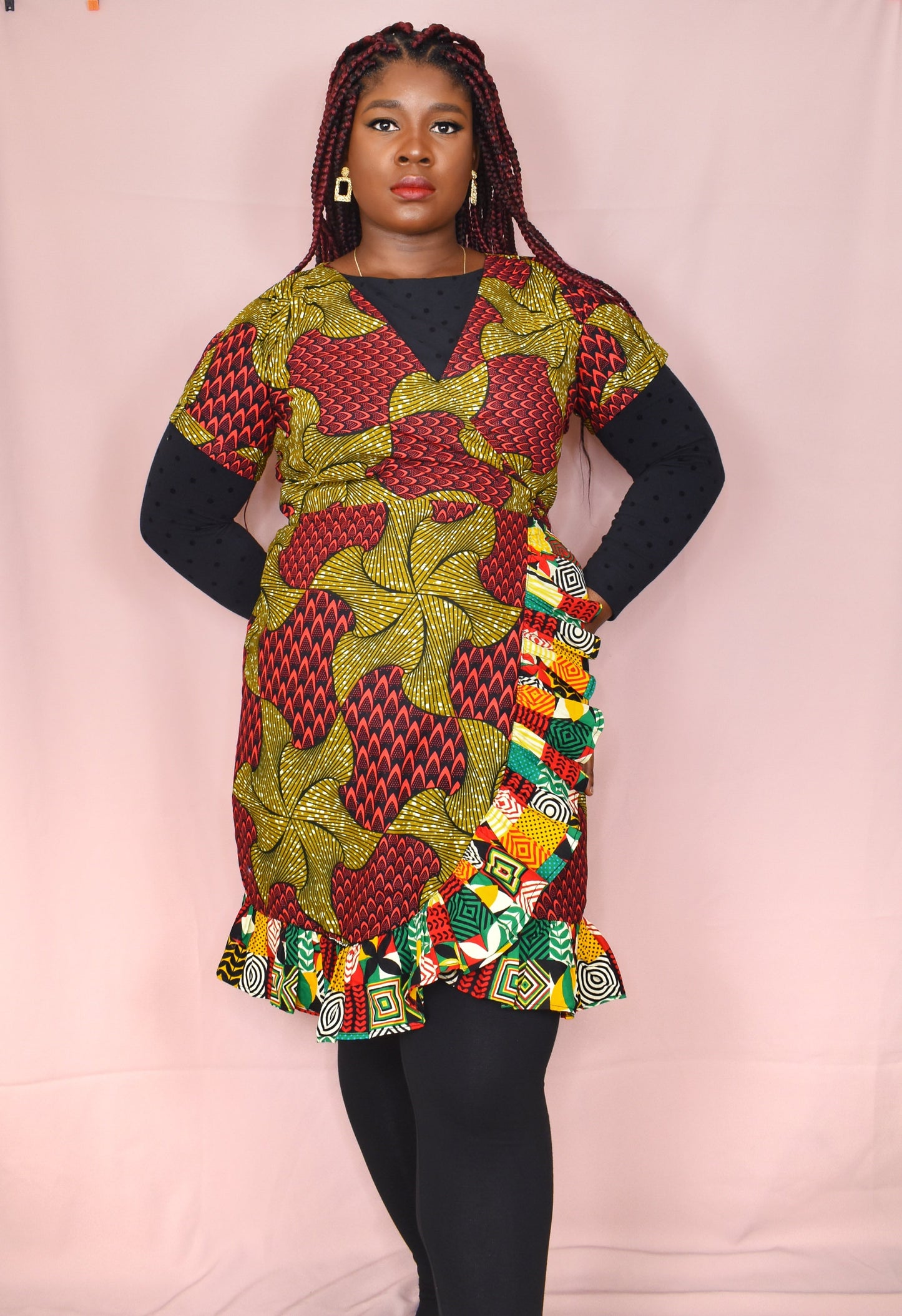 Shughar African Print Wrap Dress