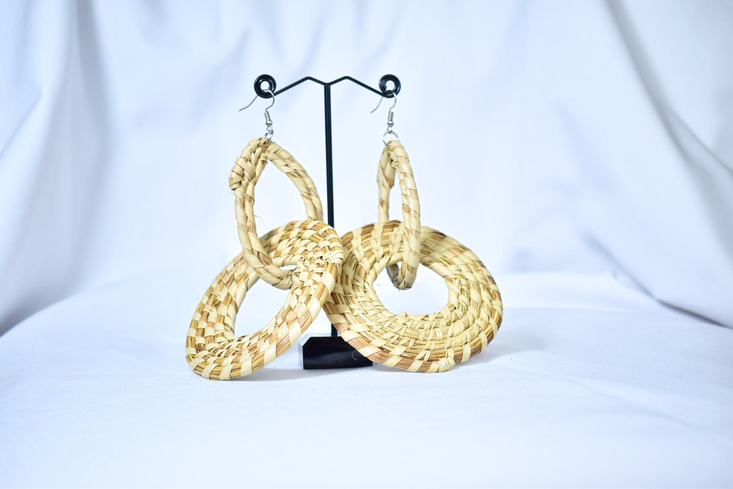 Hand Woven Rattan With a Twist Earrings