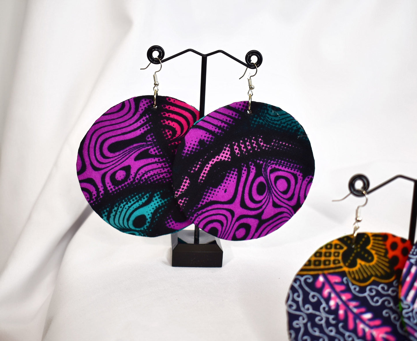 Flat Drop Ankara Earrings