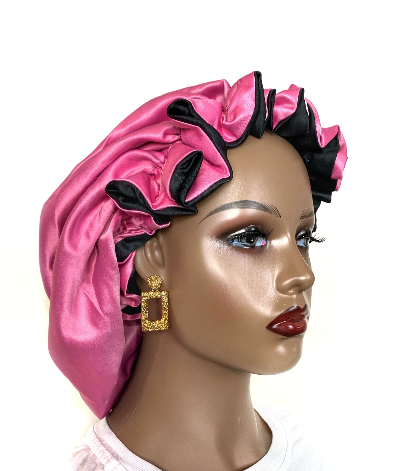 Tinu Ruffled Reversible Satin Bonnet