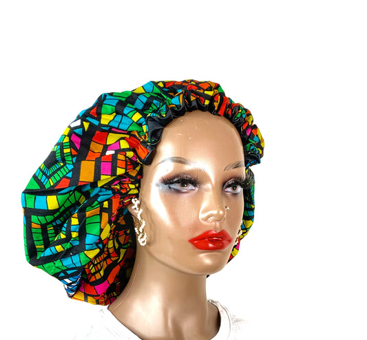 Oma African Print Hair Bonnet