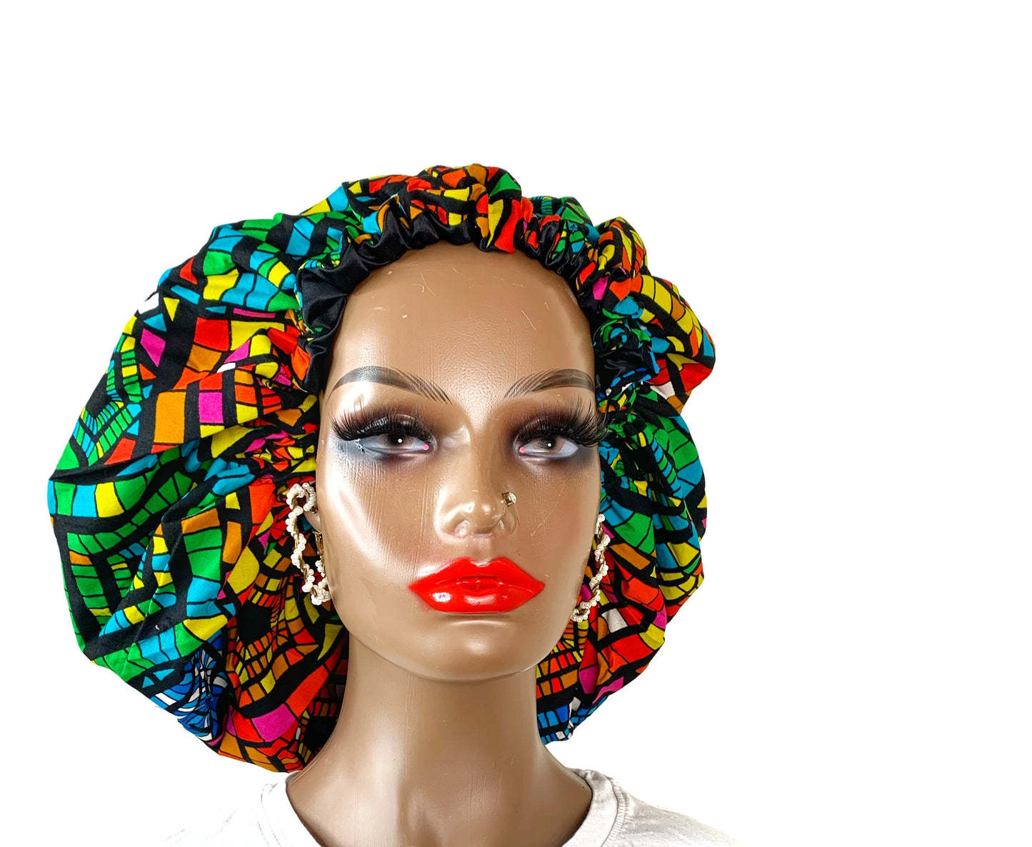 Oma African Print Hair Bonnet