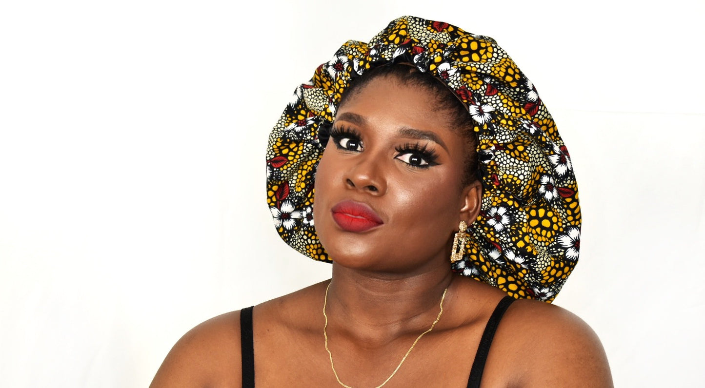 Uchy African Print Hair Bonnet