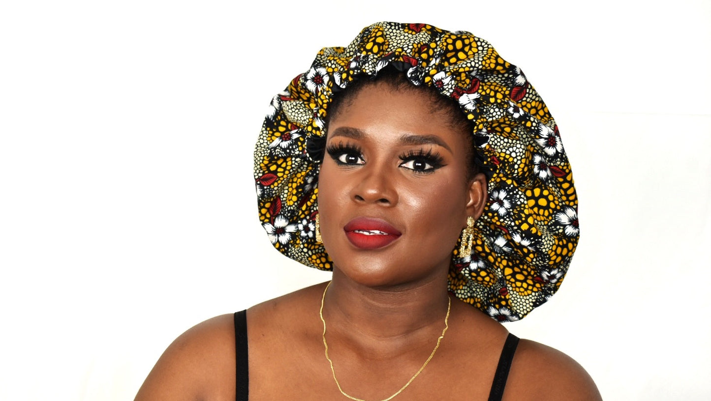 Uchy African Print Hair Bonnet