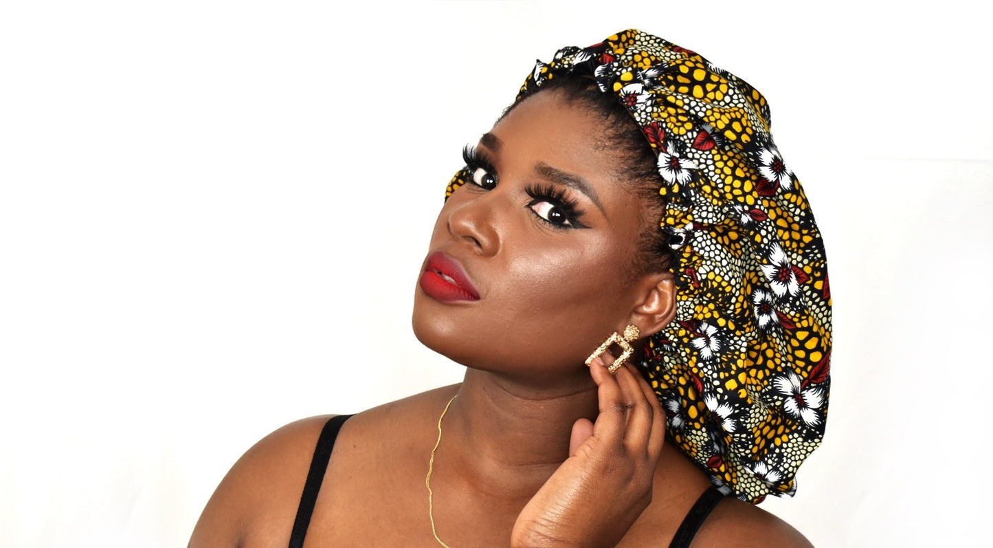 Uchy African Print Hair Bonnet