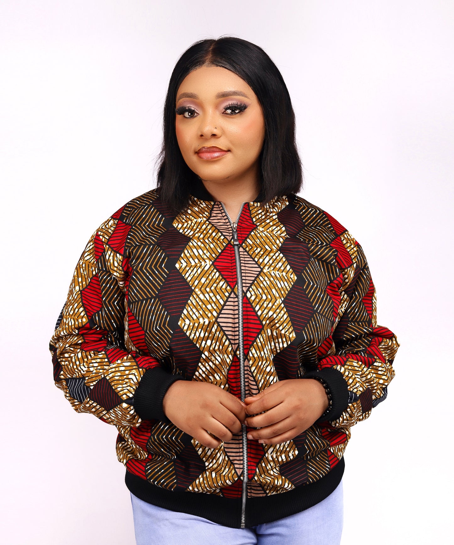 Ife African Print Bomber Jacket