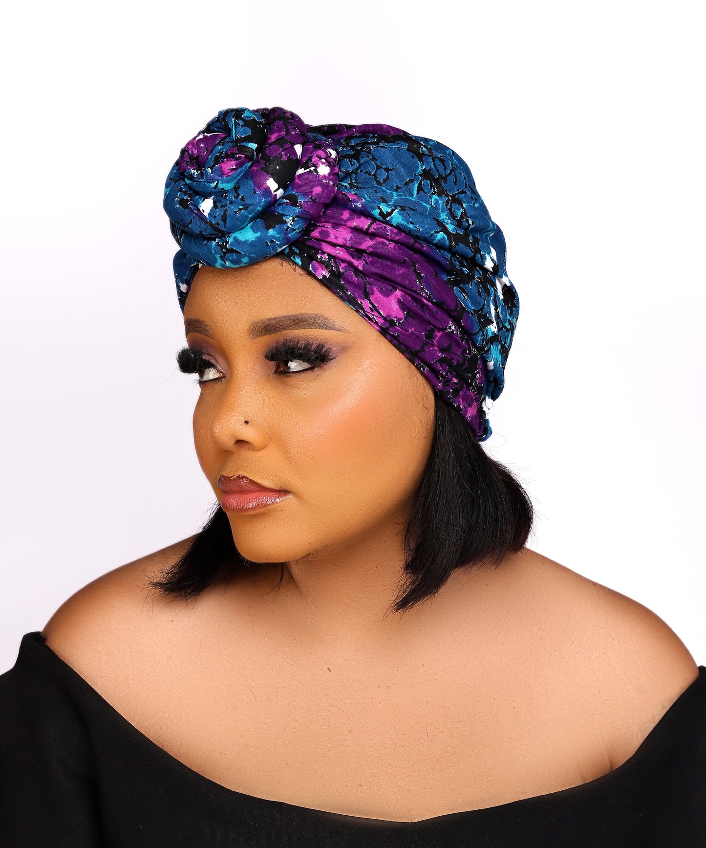 African Print Pre-Tied Satin Lined Head Wrap