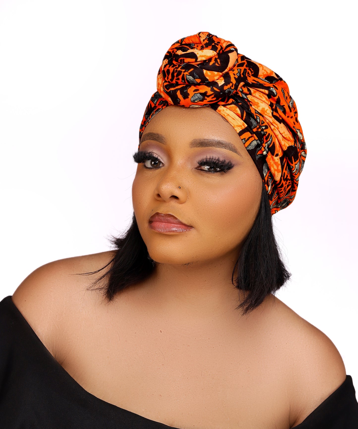 African Print Pre-Tied Satin Lined Head Wrap