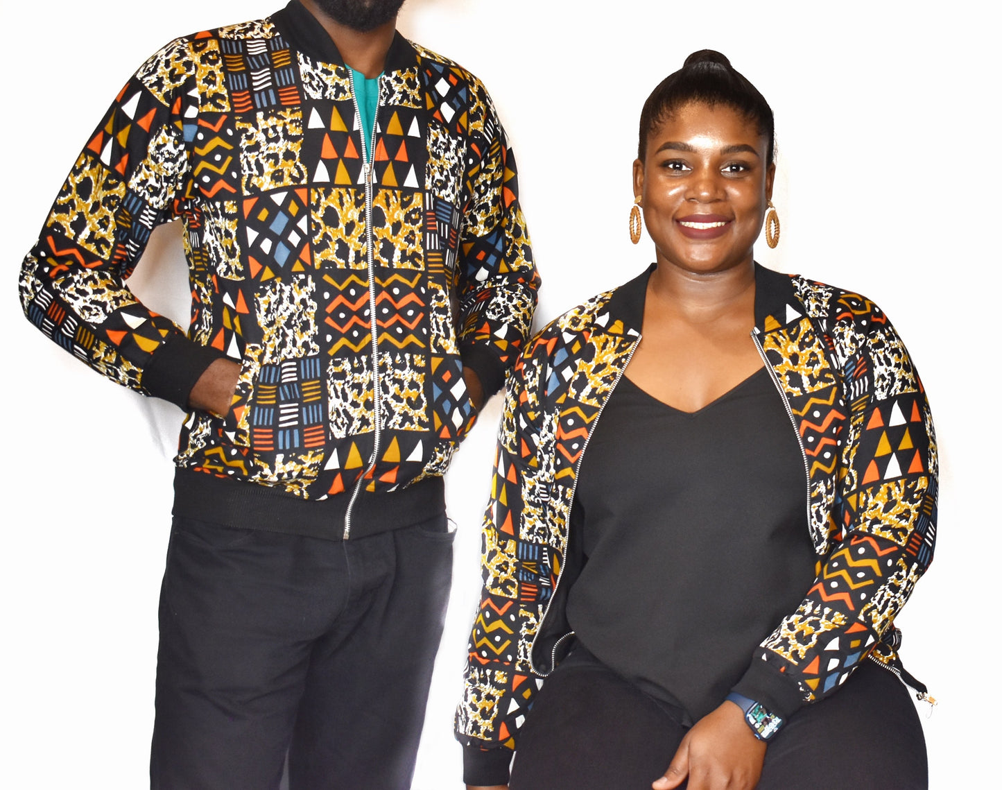 Nika African Print Bomber Jacket