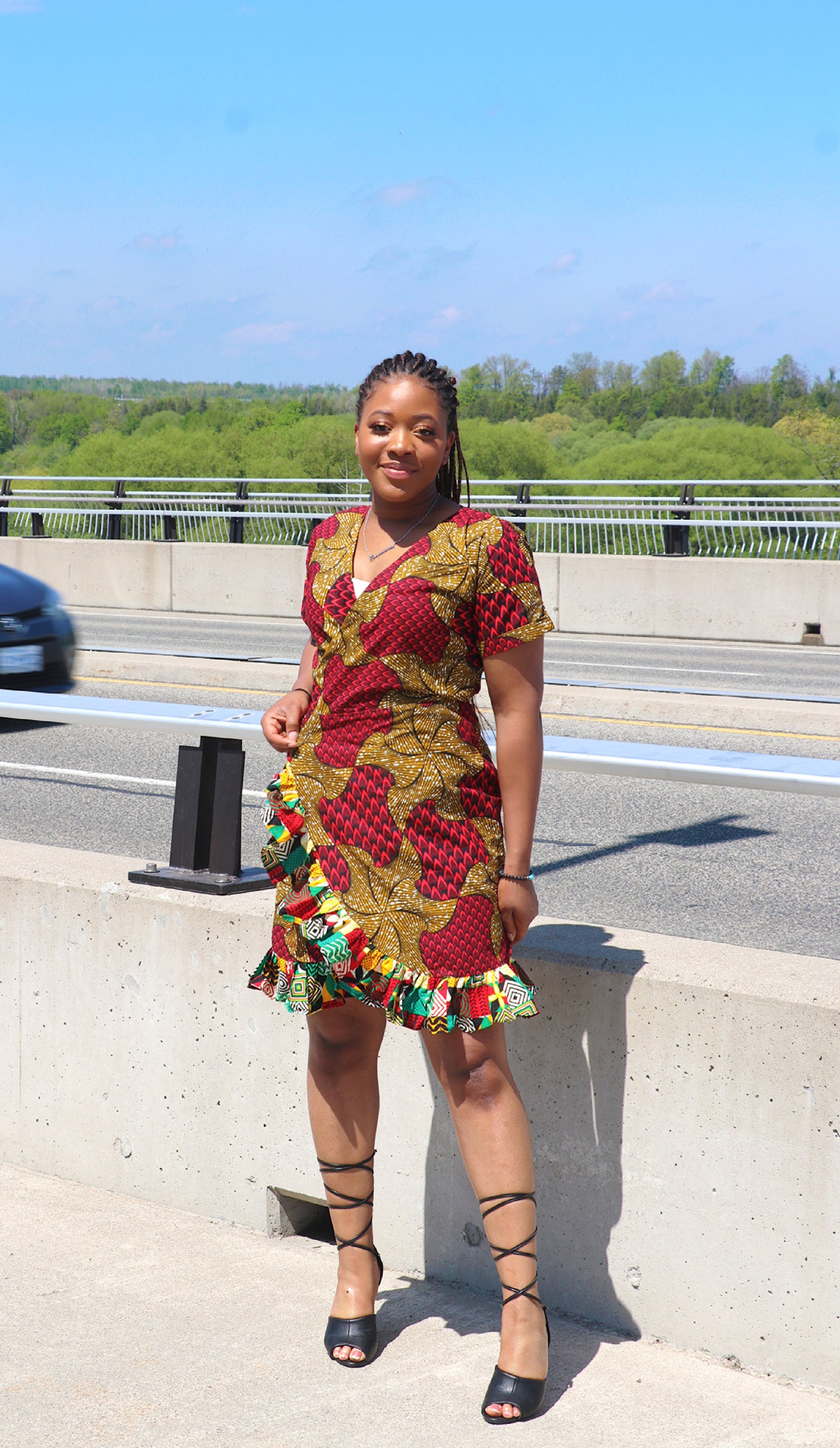 Shughar African Print Wrap Dress