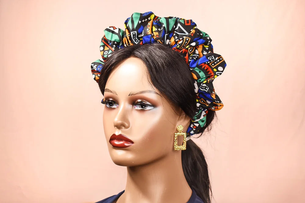 Ankara Ruffled Satin Headband