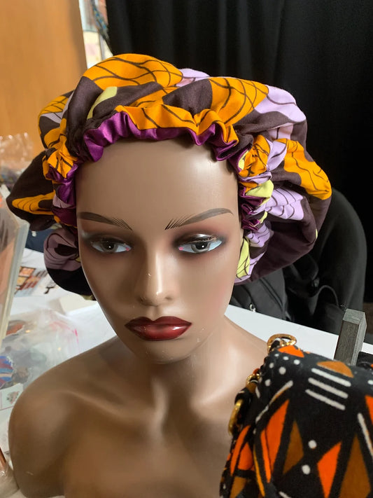 Ndole African Print Hair Bonnet