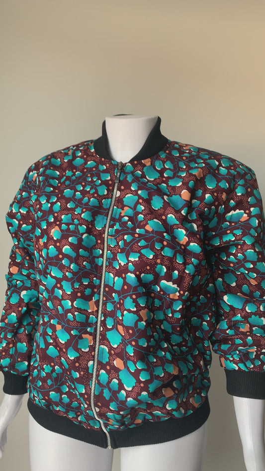 Ire African Print Bomber Jacket (No Pockets)